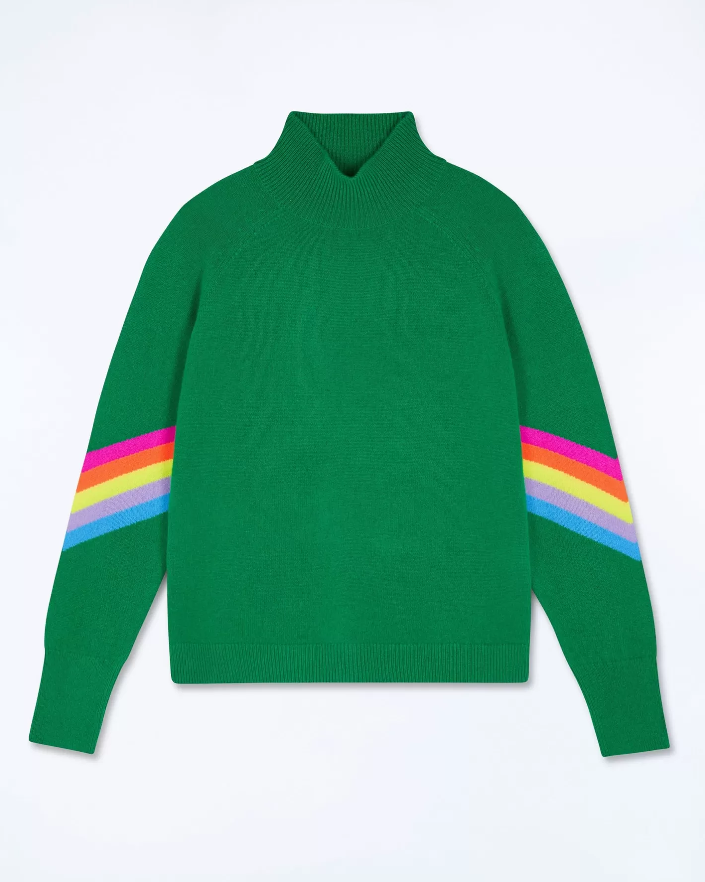 Maglione Collo Alto Bande Maniche Multicolori Leggero-FROM FUTURE Fashion