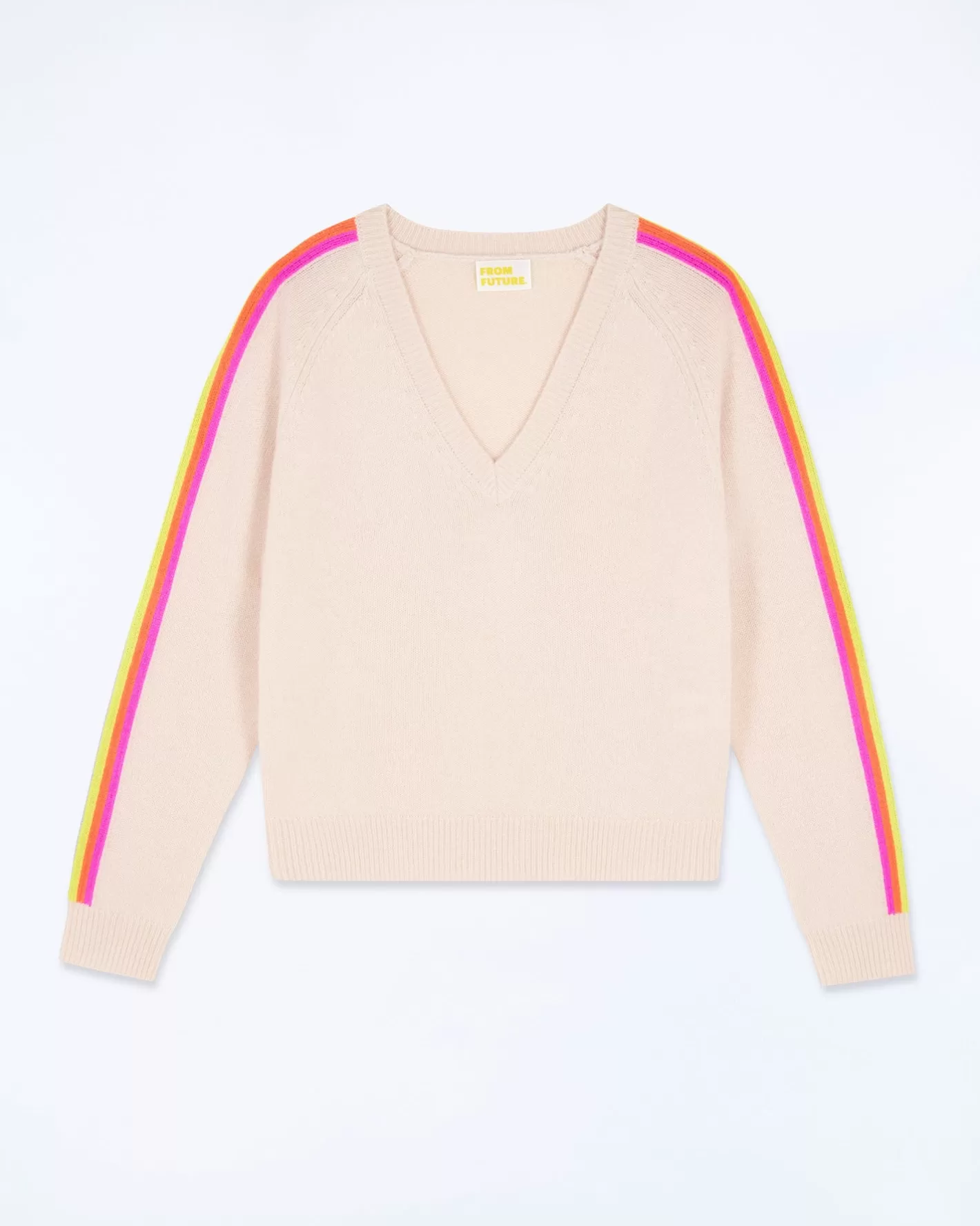 Maglione Scollo A V Maniche Multicolori-FROM FUTURE Hot