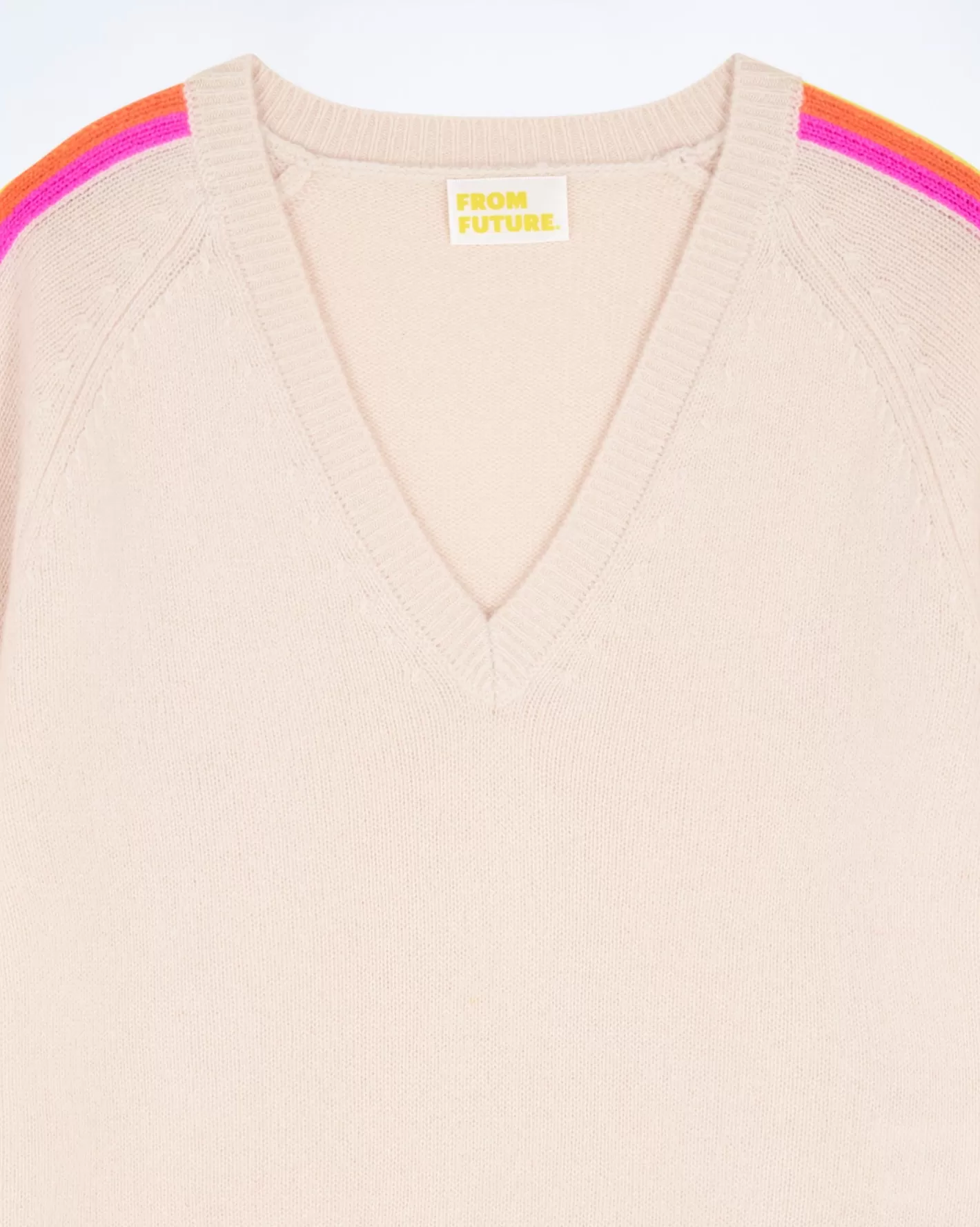 Maglione Scollo A V Maniche Multicolori-FROM FUTURE Hot