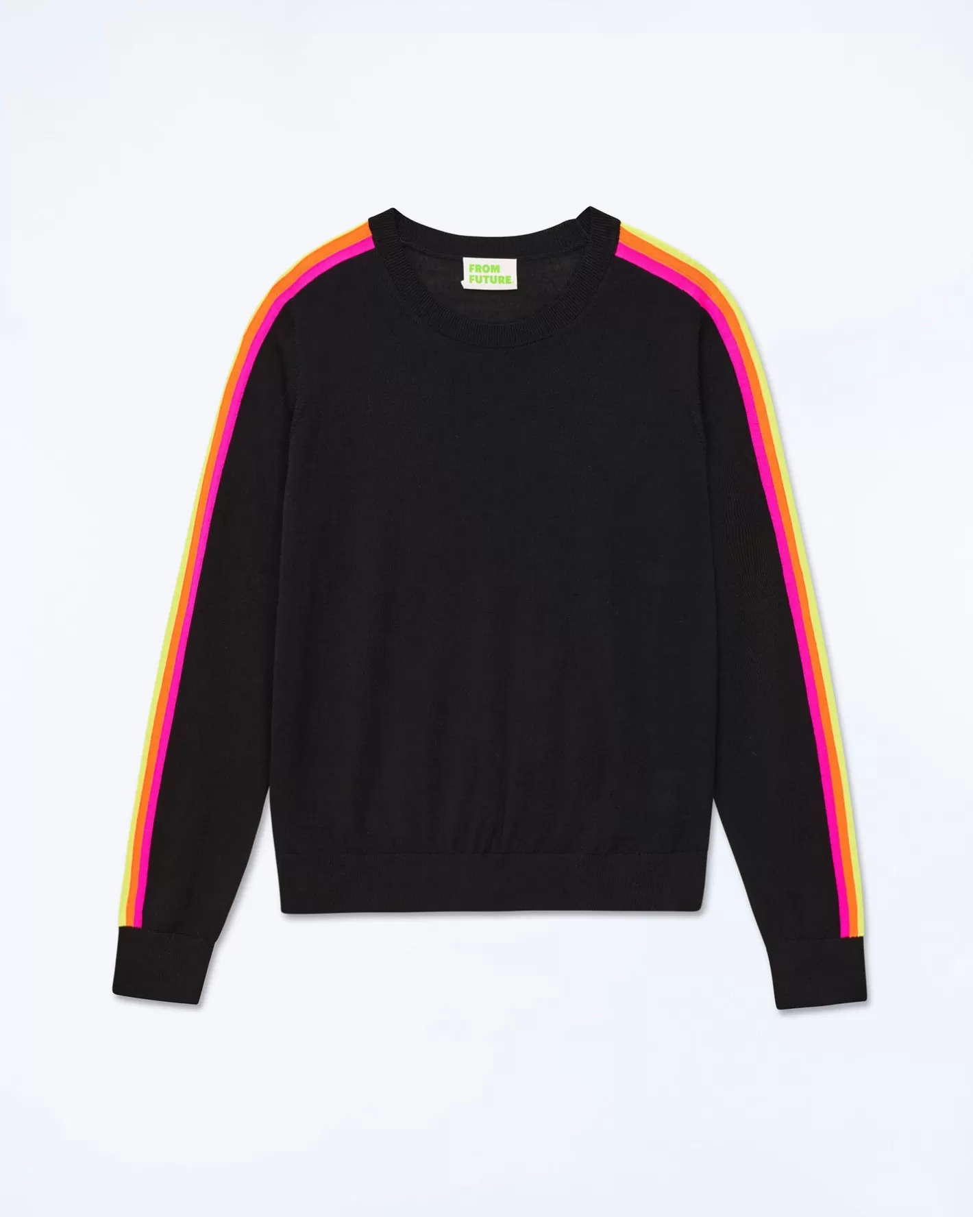 Maglione Scollo Tondo Banda Multicolore Sulle Maniche-FROM FUTURE Flash Sale