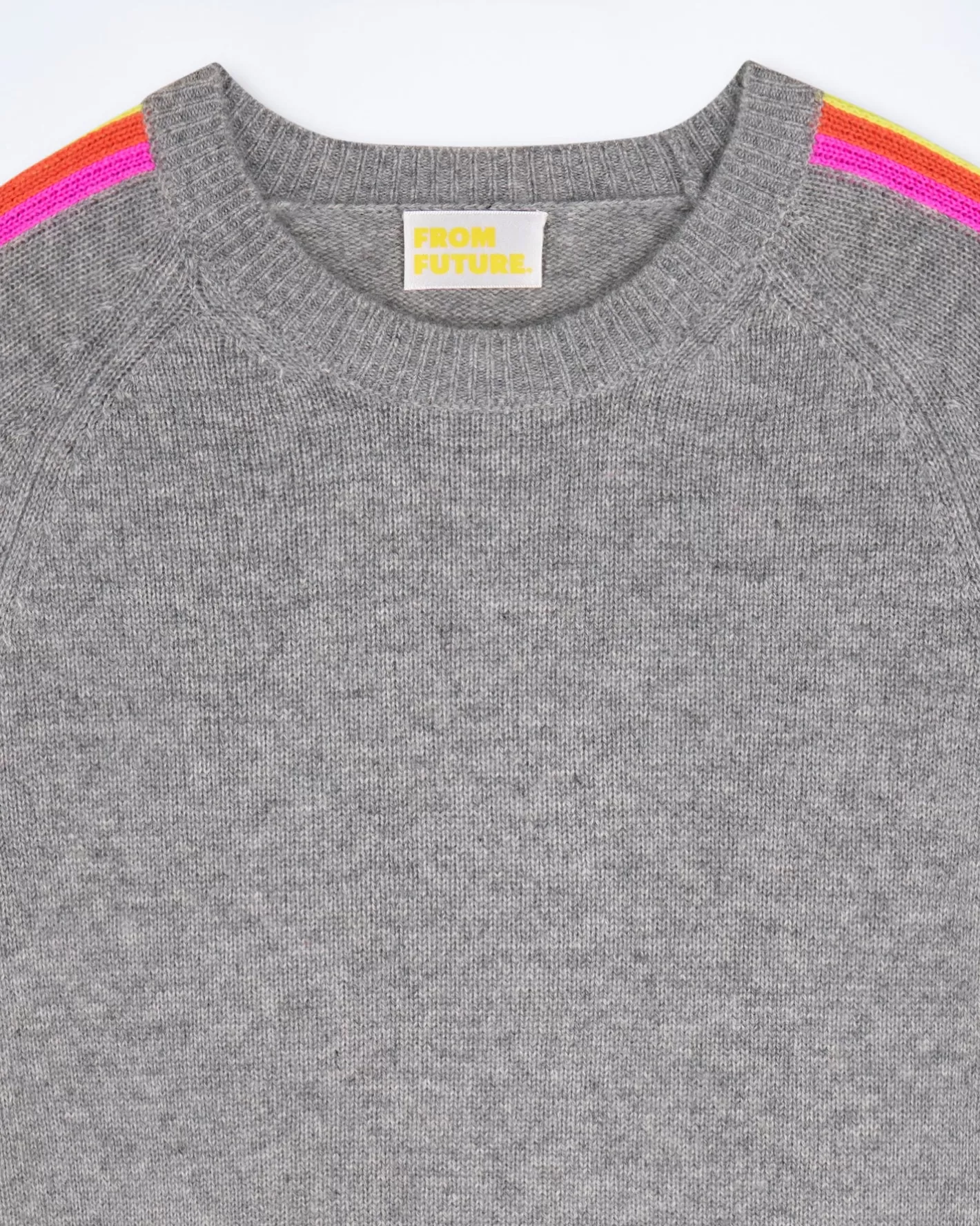 Maglione Scollo Tondo Bande Maniche Multicolori-FROM FUTURE Discount