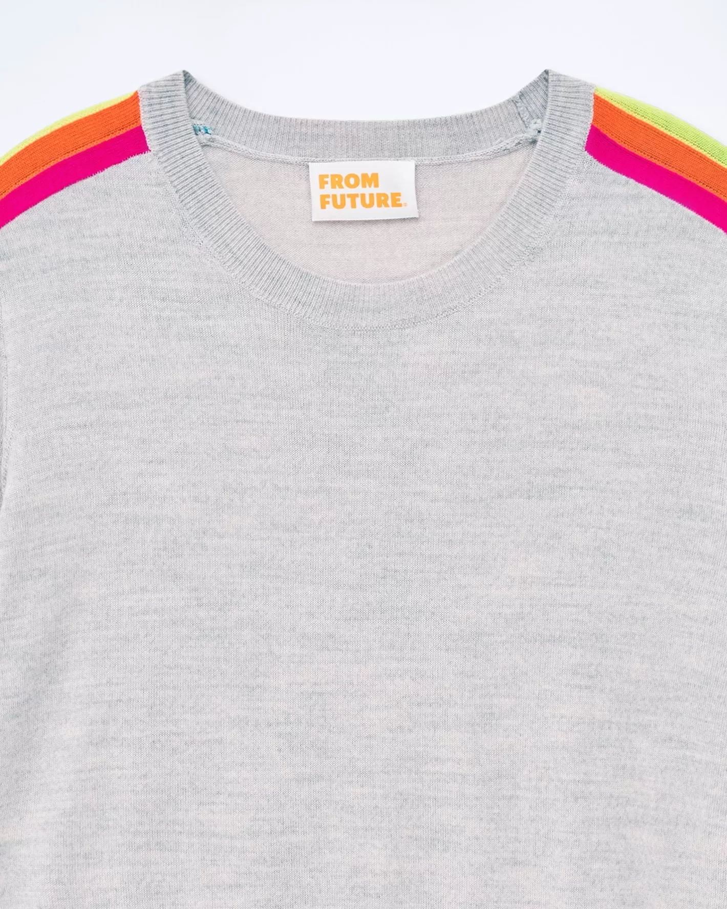 Maglione Scollo Tondo Bande Multicolori Sulle Maniche-FROM FUTURE Fashion