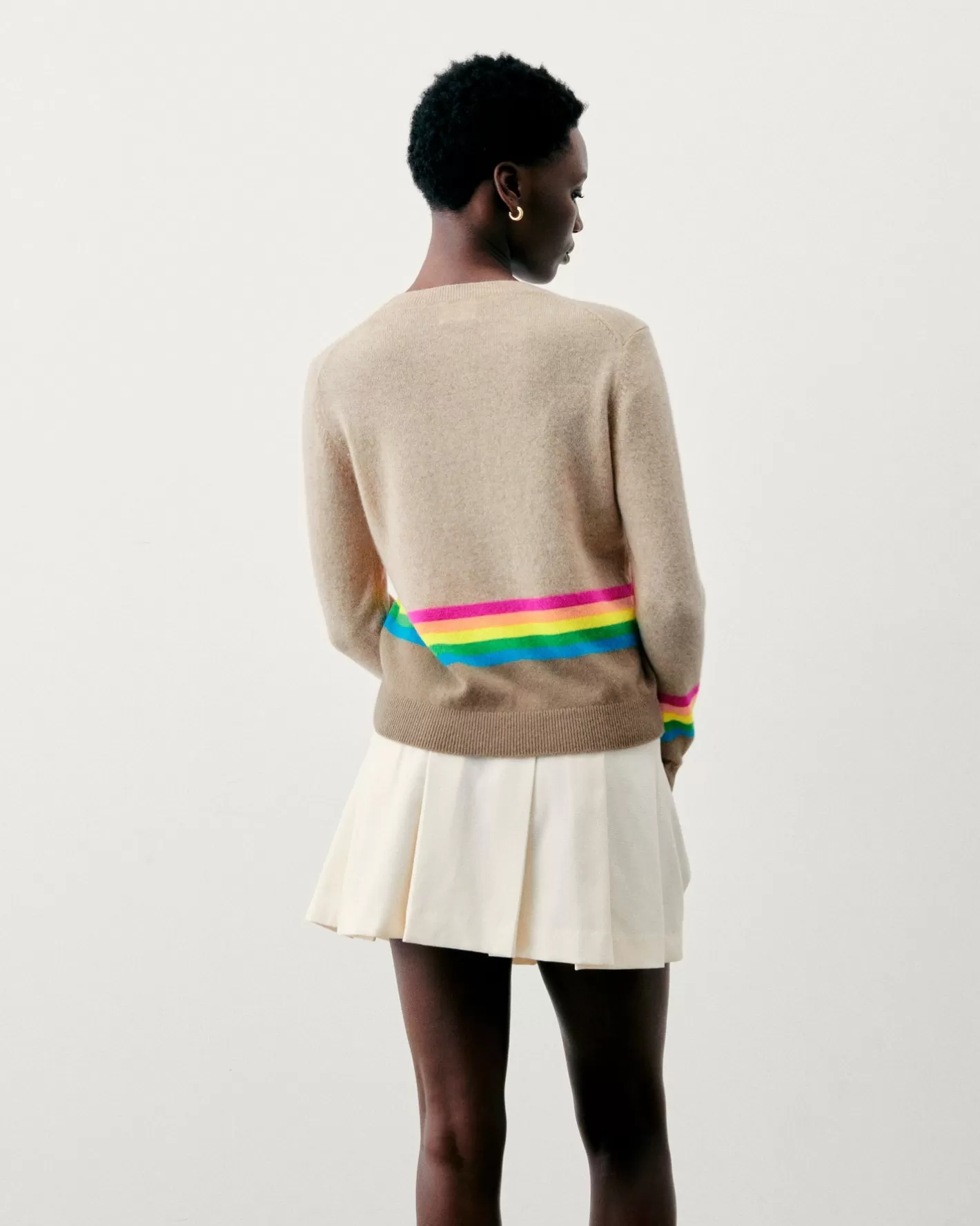 Maglione Scollo Tondo Fondo Con Bande Multicolori-FROM FUTURE Best