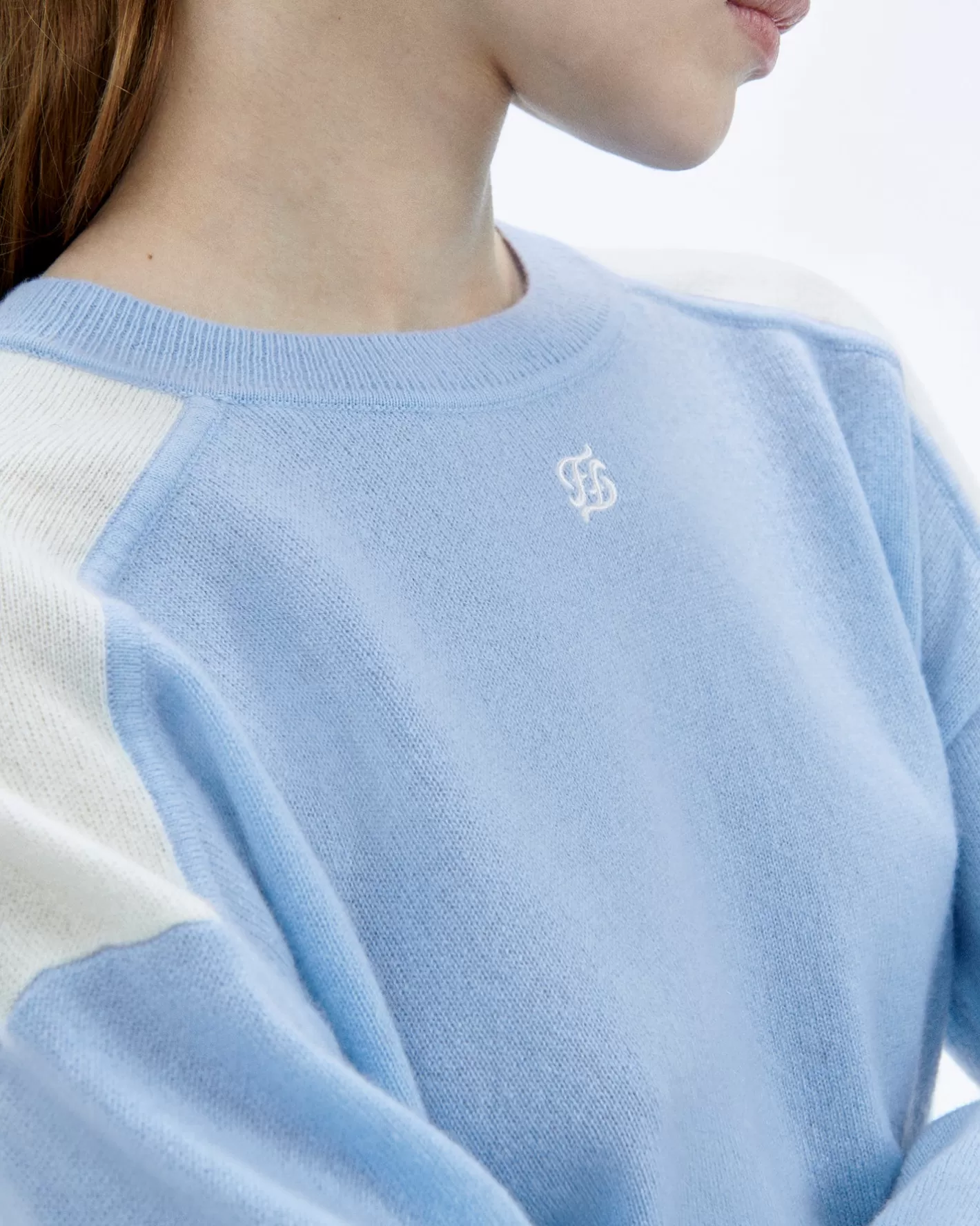 Maglioni Scollo Tondo Bicolore Con Ricamo-FROM FUTURE Online