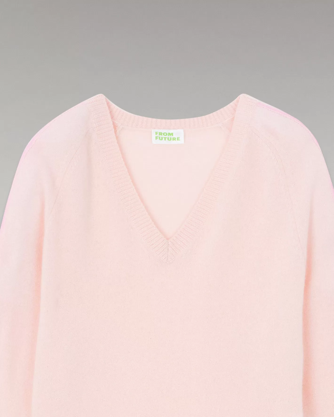 Pullover Scollo A V Oversize Bande Bicolori Leggero-FROM FUTURE New
