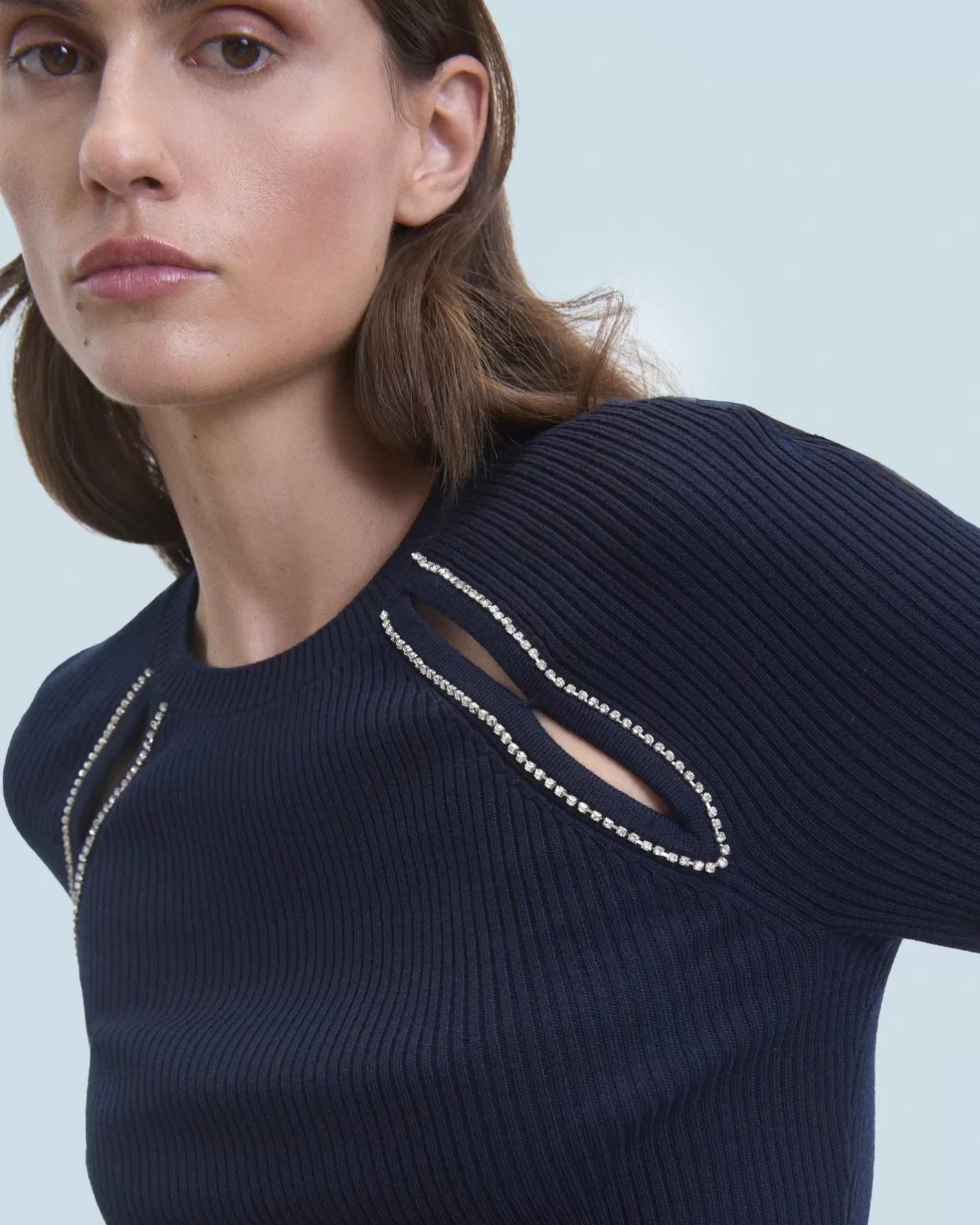 Top Maniche Corte Con Aperture E Ricami-FROM FUTURE Best Sale